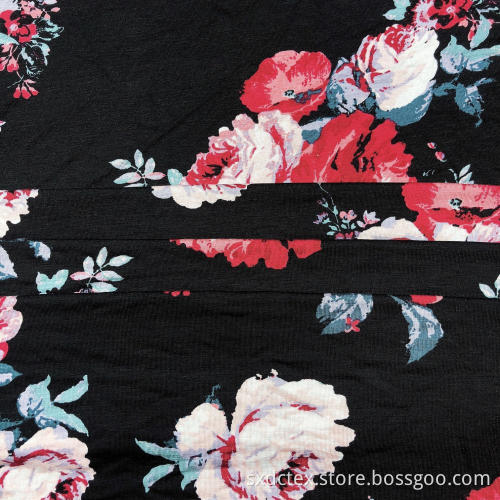 Gestrickter Rayon Spandex Single Jersey Bedruckter Blumenstoff